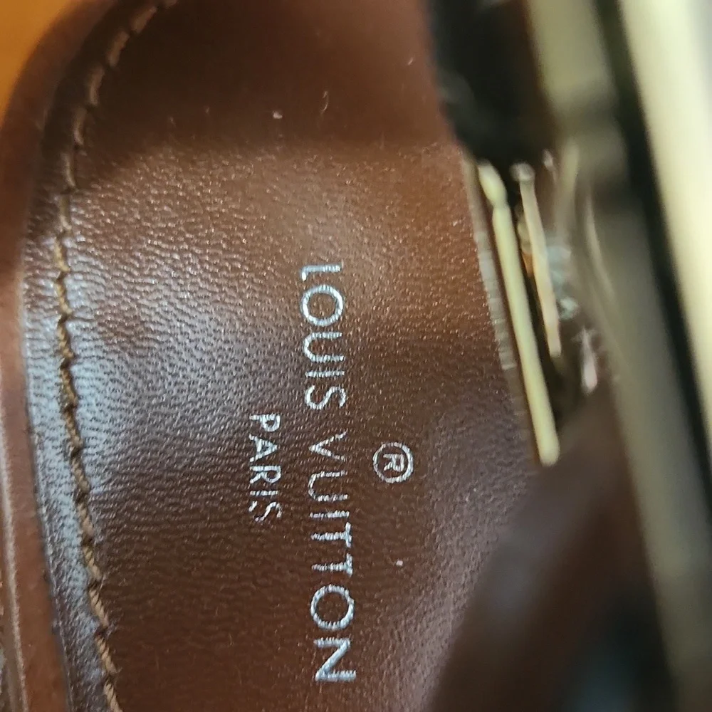 Louis Vuitton Brown Monogram Leather Platform Espadrille Sandals